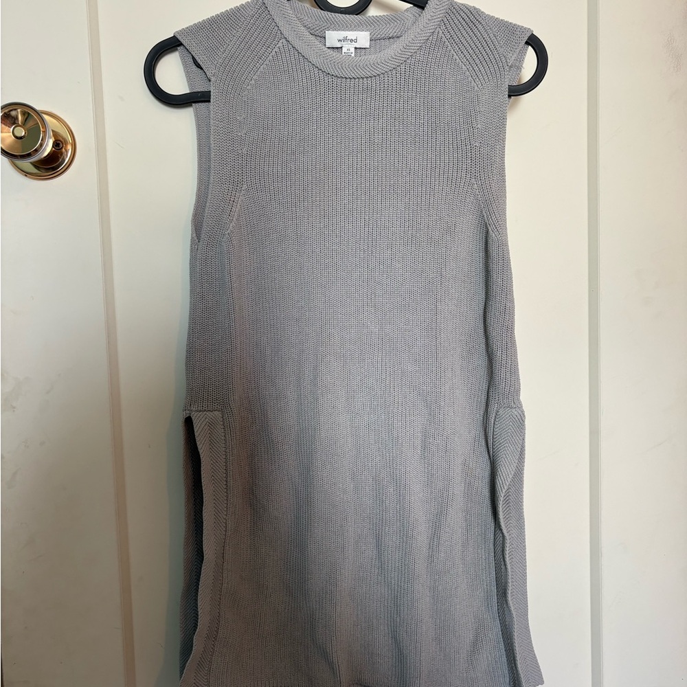 Wilfred Soft Gray Knit Sleeveless Top